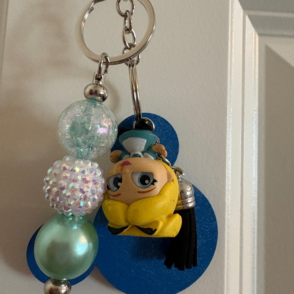 Disney Blue Yellow Character Beaded Key & Card Holder